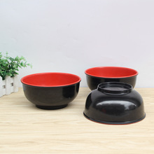 仿瓷塑料仿陶瓷碗 江湖地摊 米饭汤碗面碗 密胺双色红黑面碗批发