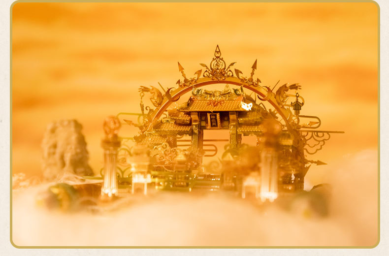 艺模卷中境南天门云梦泽3d金属拼装模型中国神话古风收藏一件代发