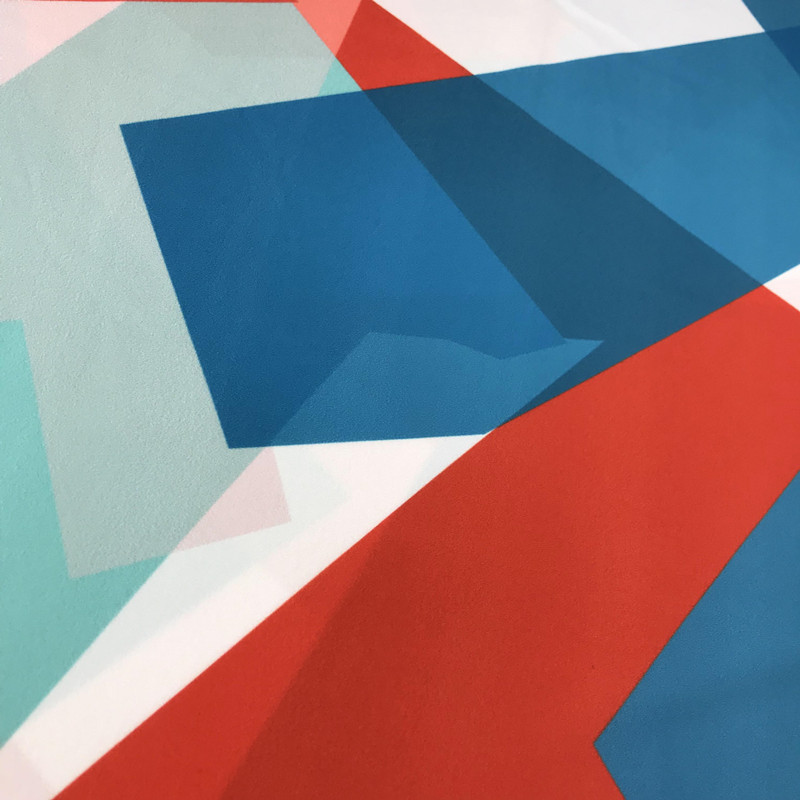 夏新款单层不透雪纺印花韩版时尚几何撞色100d四面弹面料女装布料