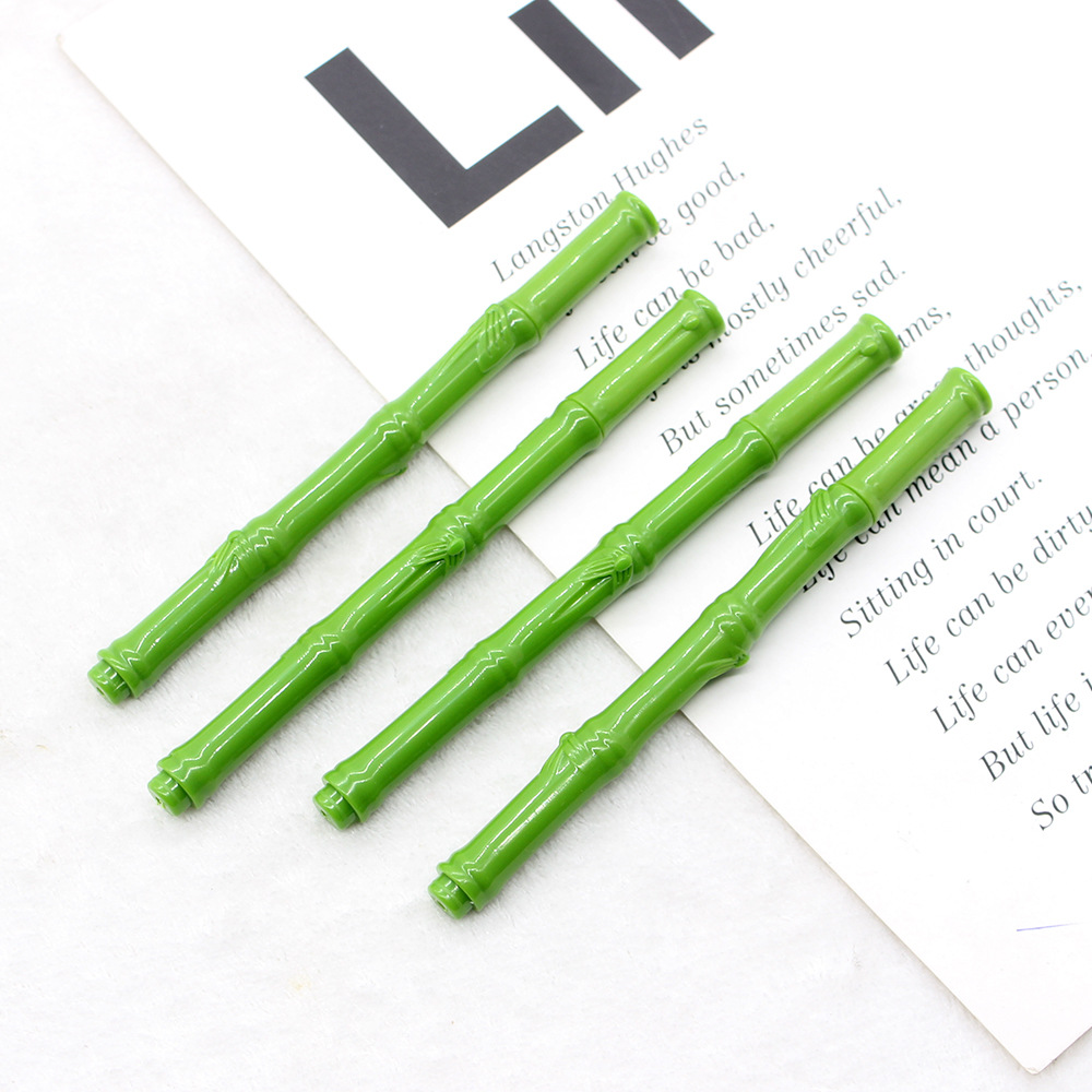 创意文具 清新绿色竹子造型圆珠笔 镶钻石竹子原子笔广告礼品笔