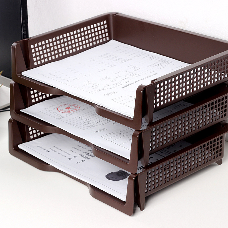 日本进口正品档案收纳篮叠加式文件收纳盒桌面办公a4纸文件架