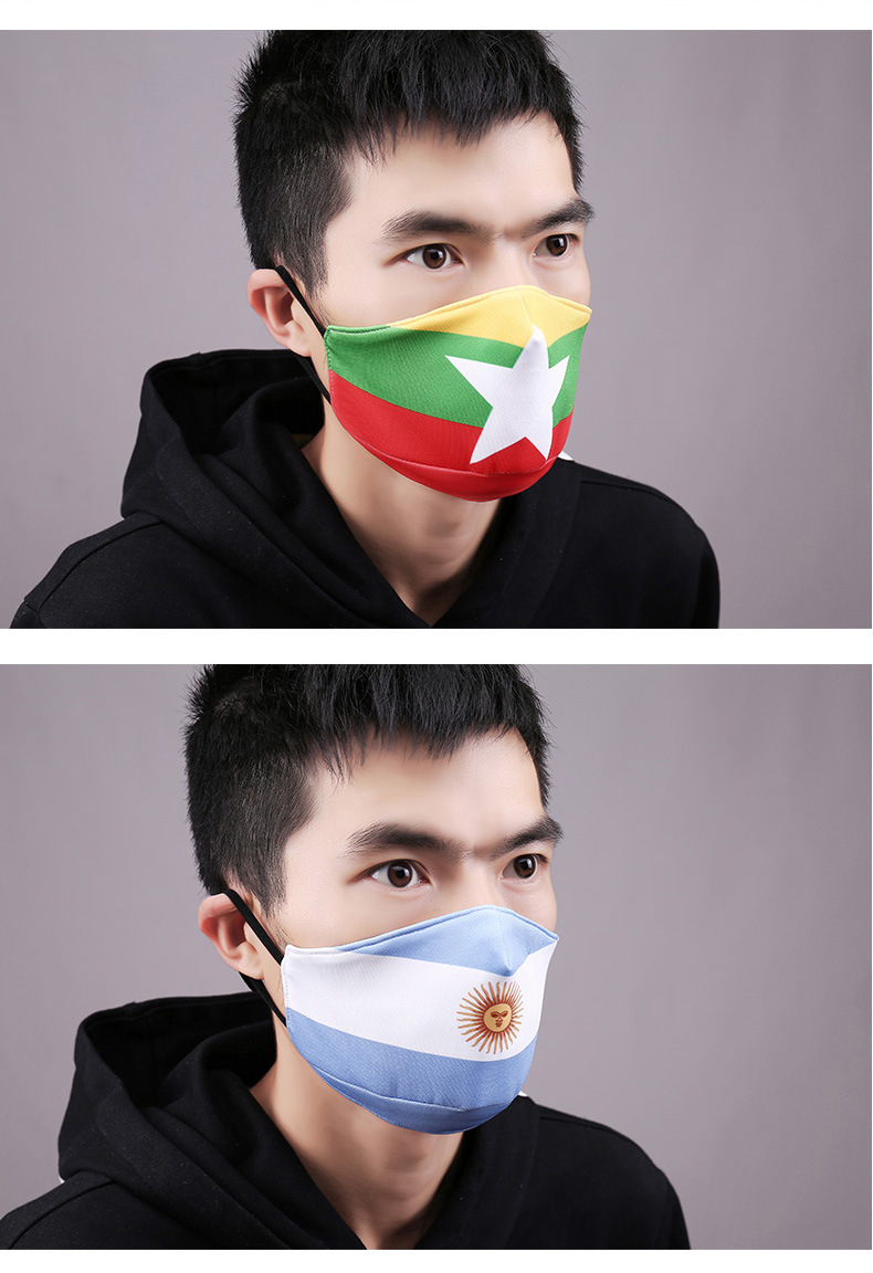 国旗口罩可清洗 防尘口罩 透气可插过滤片防雾霾 工厂批发可定制