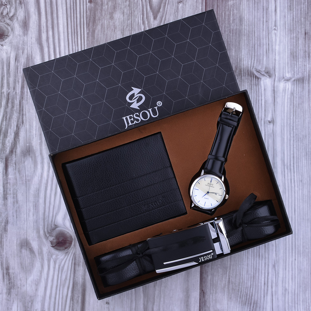 男士手表钱包皮带礼盒套装真皮短款钱夹父亲节礼物送男友