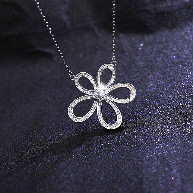 利宇饰品冷淡风小众设计感简约锁骨链太阳花五瓣花朵项链厂家批发