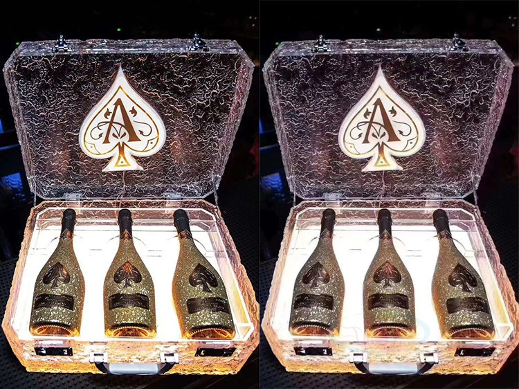 工厂直批黑桃a香槟酒箱冰封发光香槟神龙套装酒座酒吧ktv酒架酒具