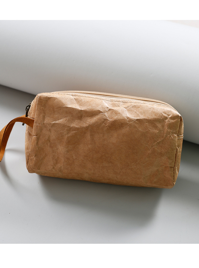 直销杜邦纸洗漱包 防水旅行拉链化妆包 收纳防尘水洗牛皮纸洗漱袋