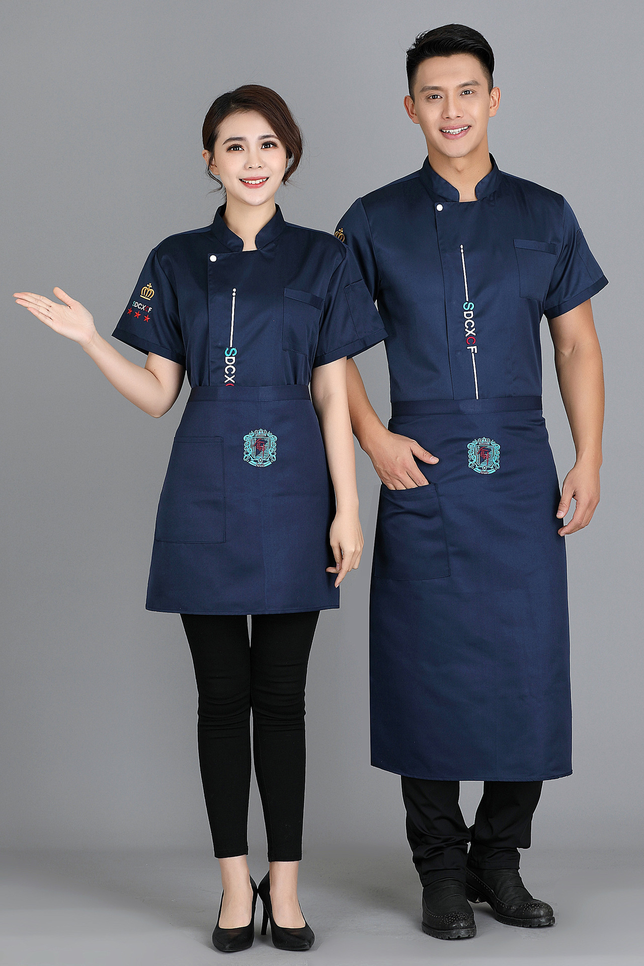 短袖厨师工作服 后背加网透气 后厨帮工厨房通用夏季可绣字印logo