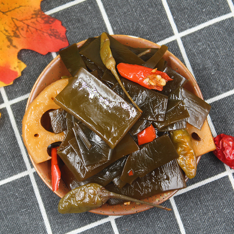 天天鲜果客爽口海带片海带根200g特产泡椒海带丝开袋即食咸菜小吃