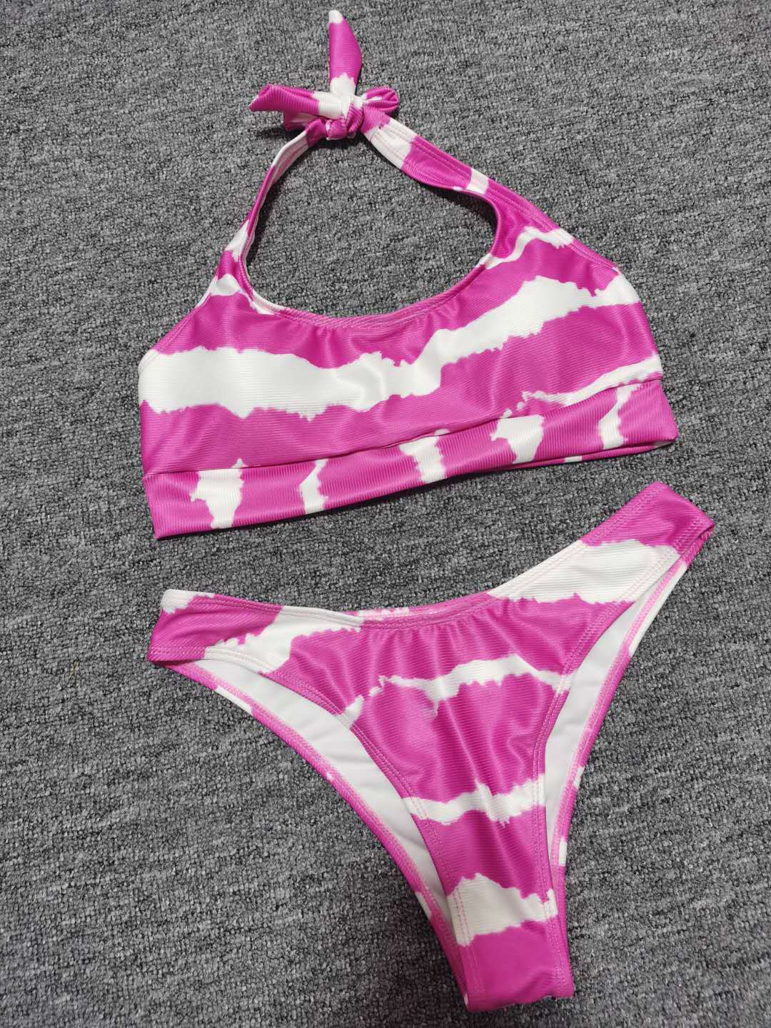 比基尼,分体泳衣-2020年新款女士分体游泳衣渲染色印花跨境欧美性感