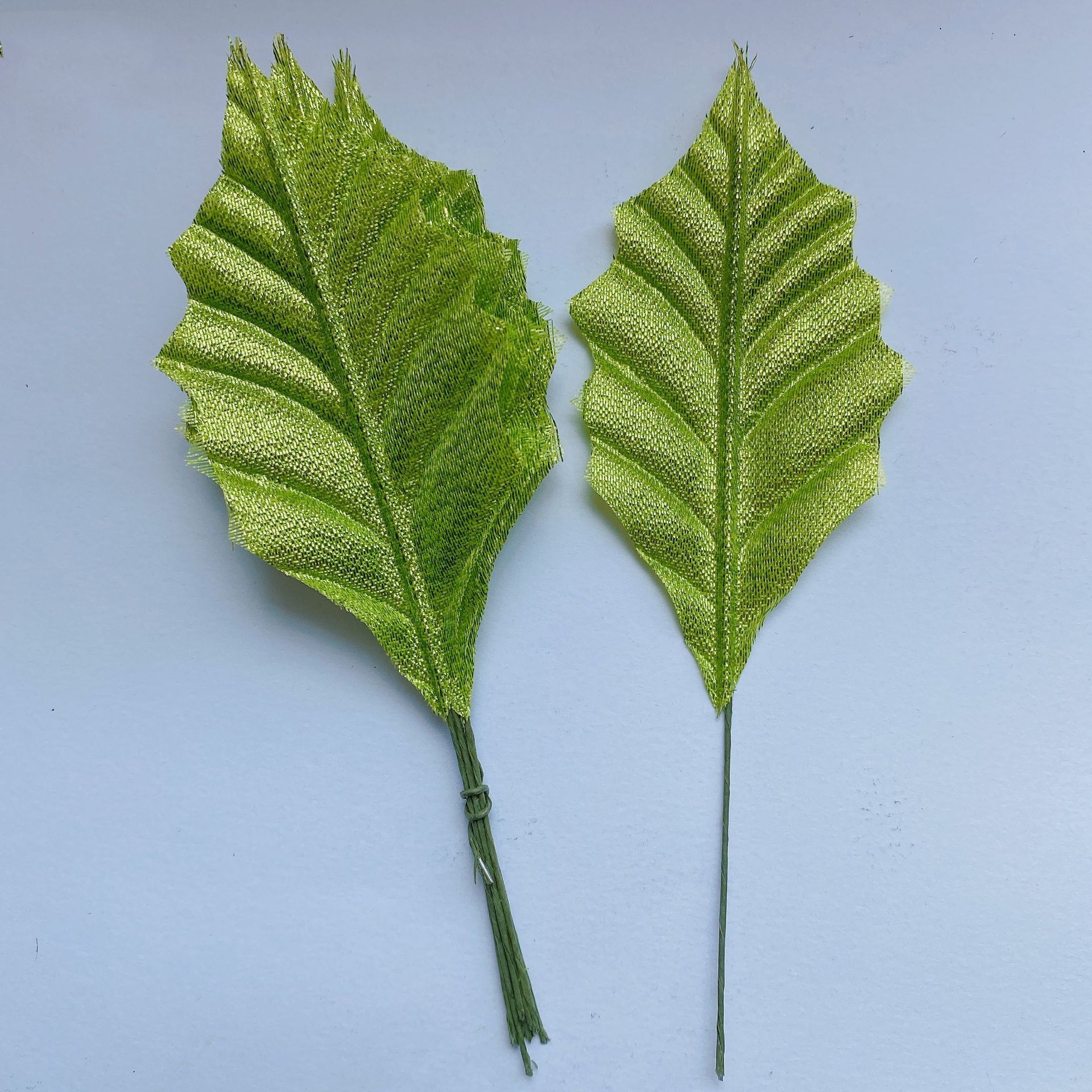仿真假花单独绿叶绢花叶风树叶片花配件假叶绢布叶子装饰搭配用品