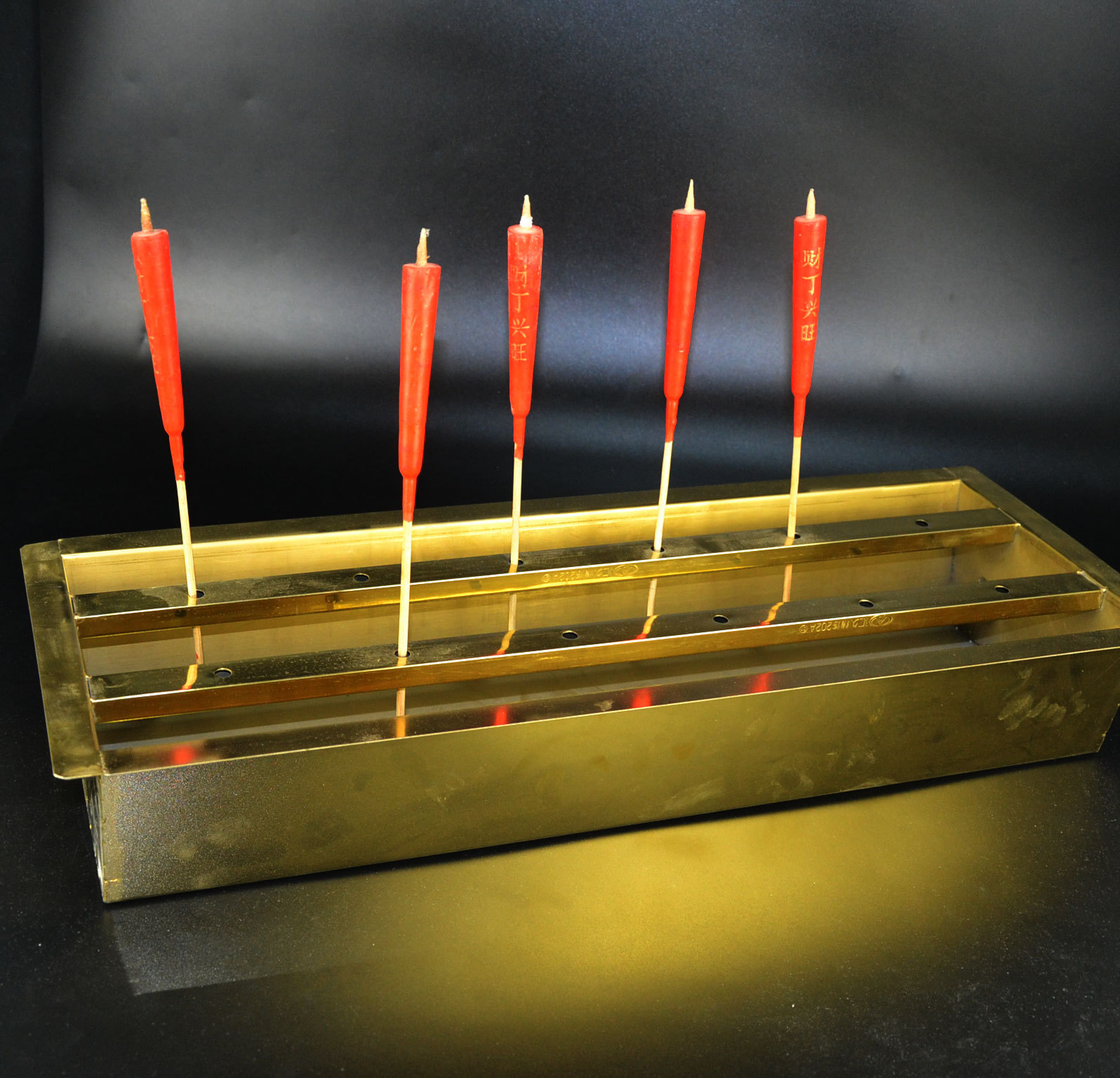 潮汕寺庙祠堂插蜡烛供佛寺院不锈钢镀金蜡烛槽老爷庙庙宫庙