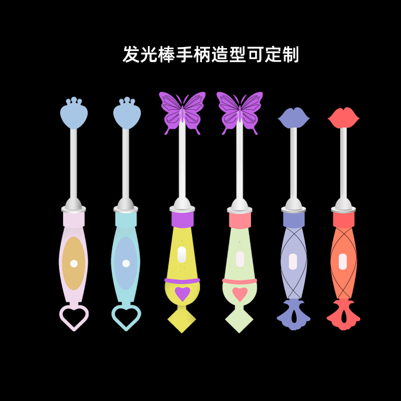 Factory Direct Sales Food Grade Candy Bar Led Colorful Color Changing Lollipop Glow Stick Luminous Handle Wholesale