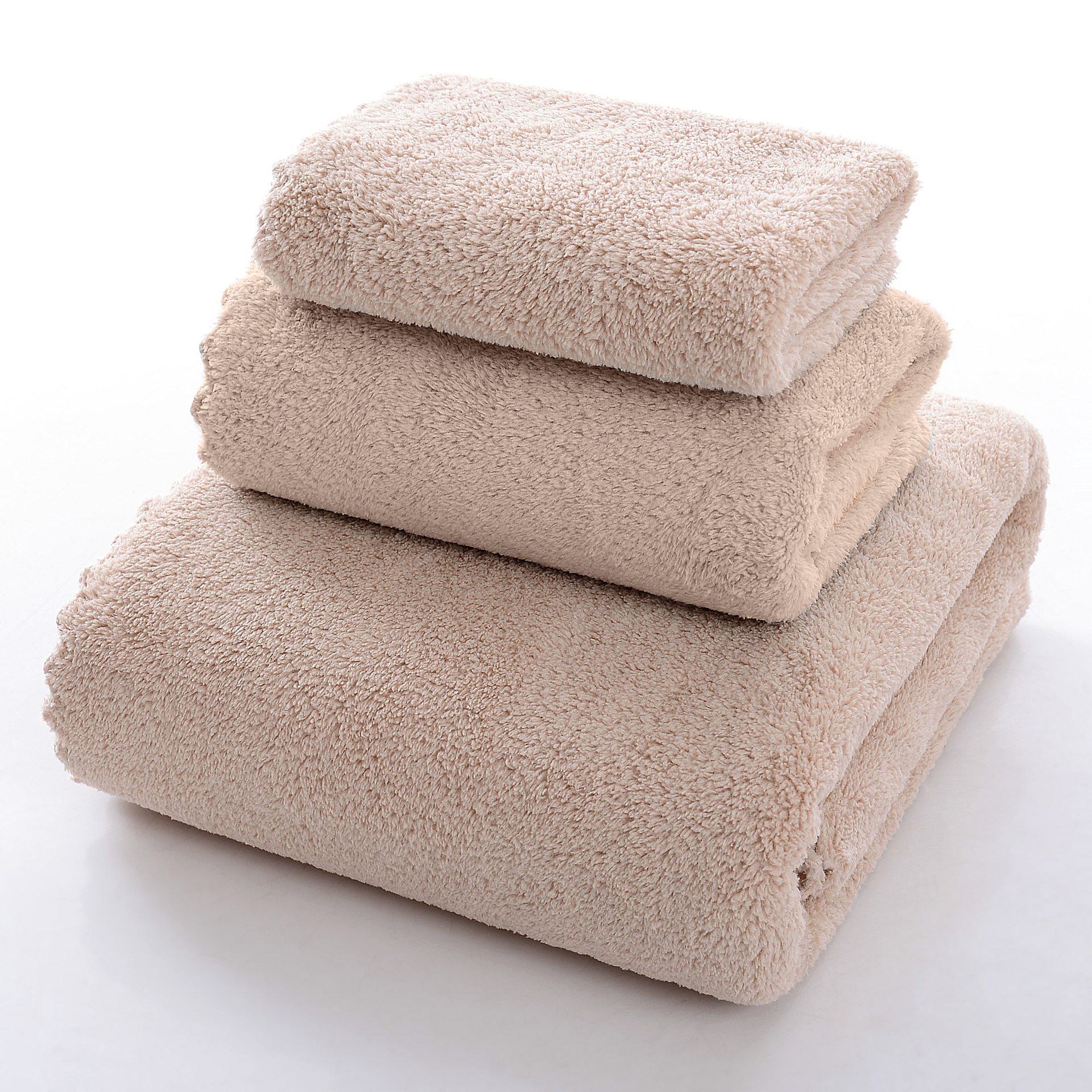 珊瑚绒浴巾毛巾子母套巾柔软吸水加厚沙滩巾套装logo定制工厂批发