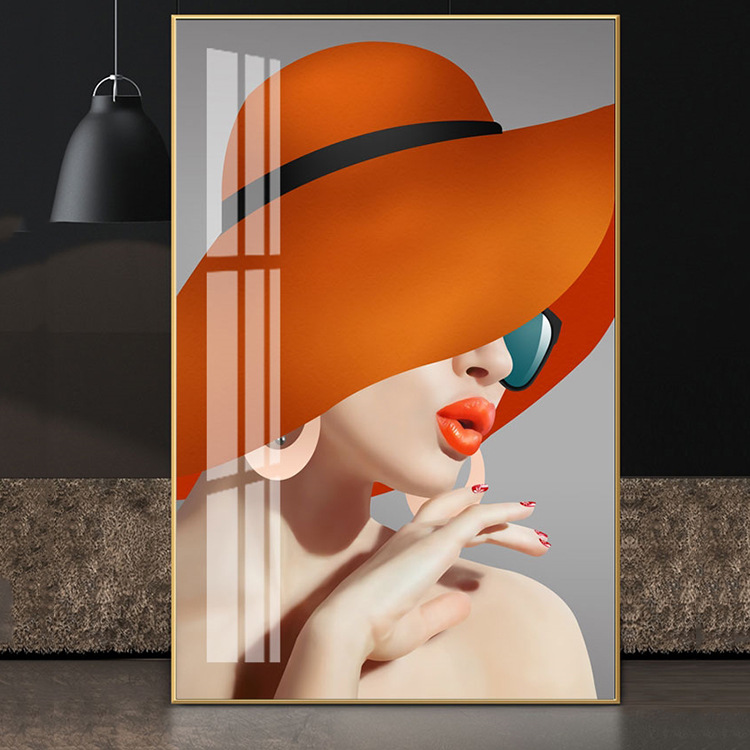 抽象人物玄关画现代装饰画入户竖版玄关客厅美女画沙发背景墙挂画