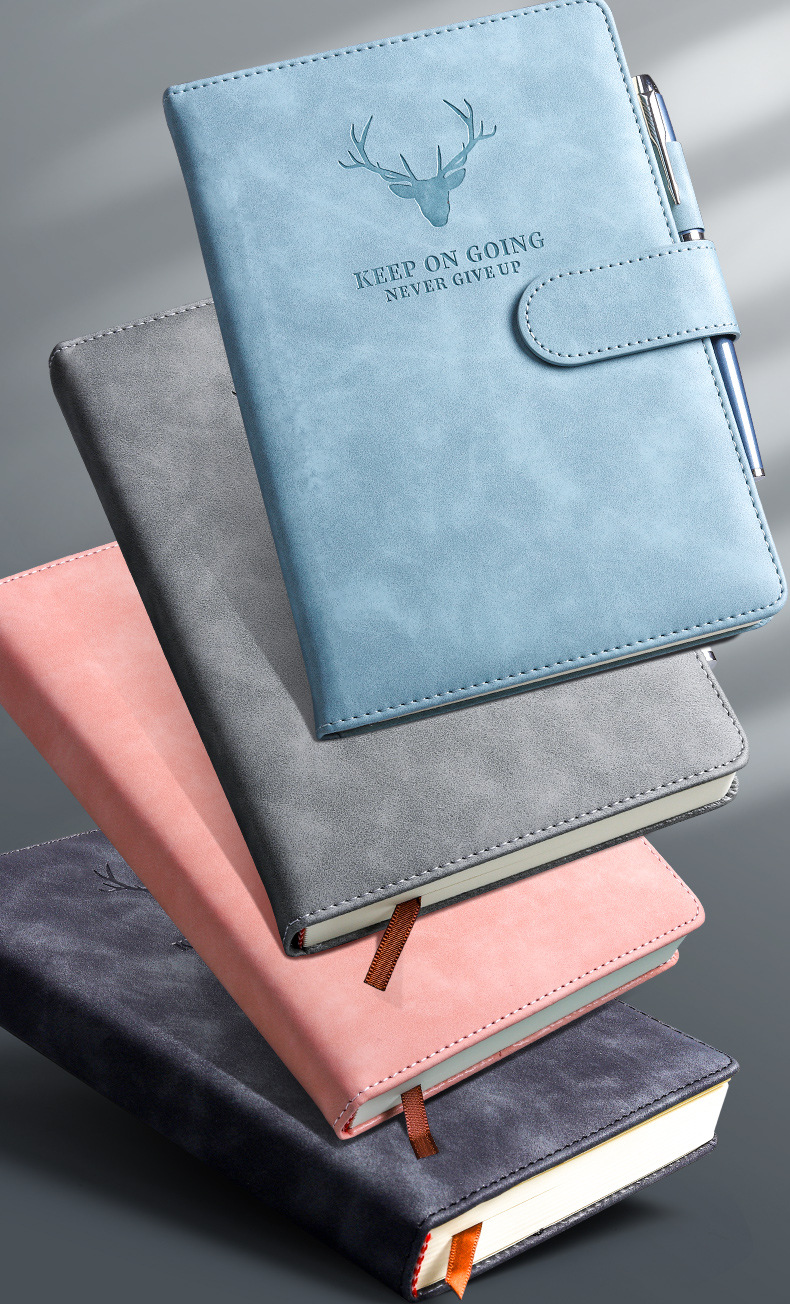 咔巴熊a5笔记本可定制a5带搭扣本子办公b5本子会议记录本批发加厚