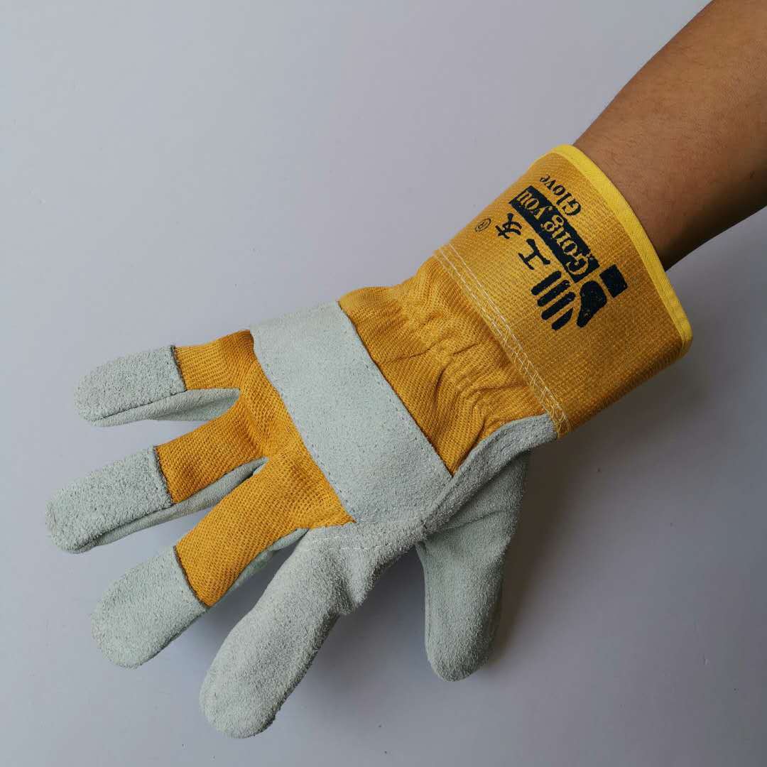 二层牛皮半皮电焊手套劳保手套仓储焊工焊接手套男女工地干活