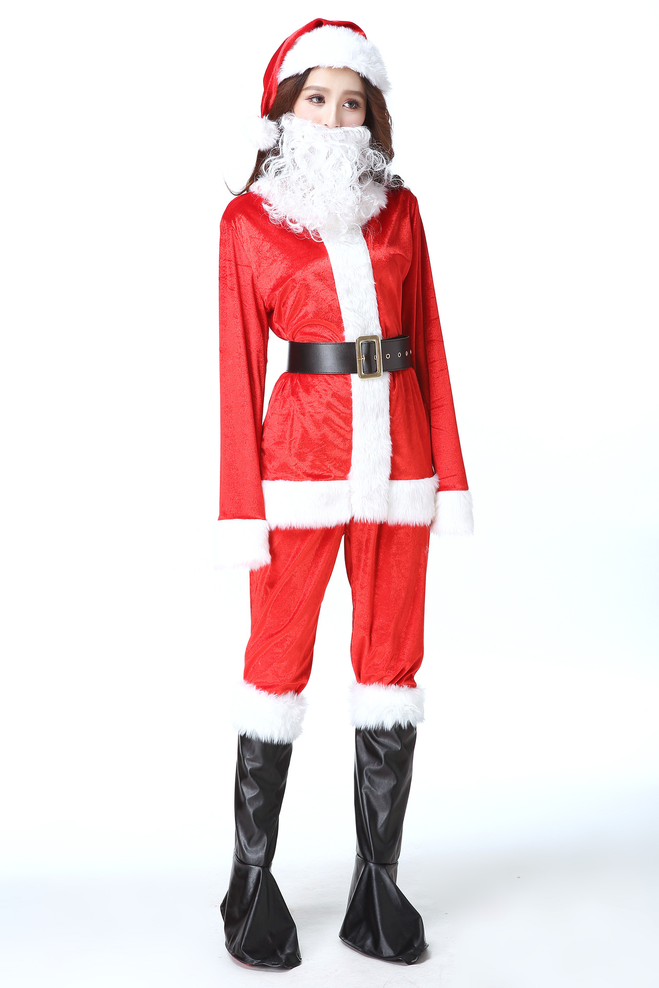 圣诞节服装 圣诞装圣诞老人套装加大码圣诞老人年会角色扮演sd106