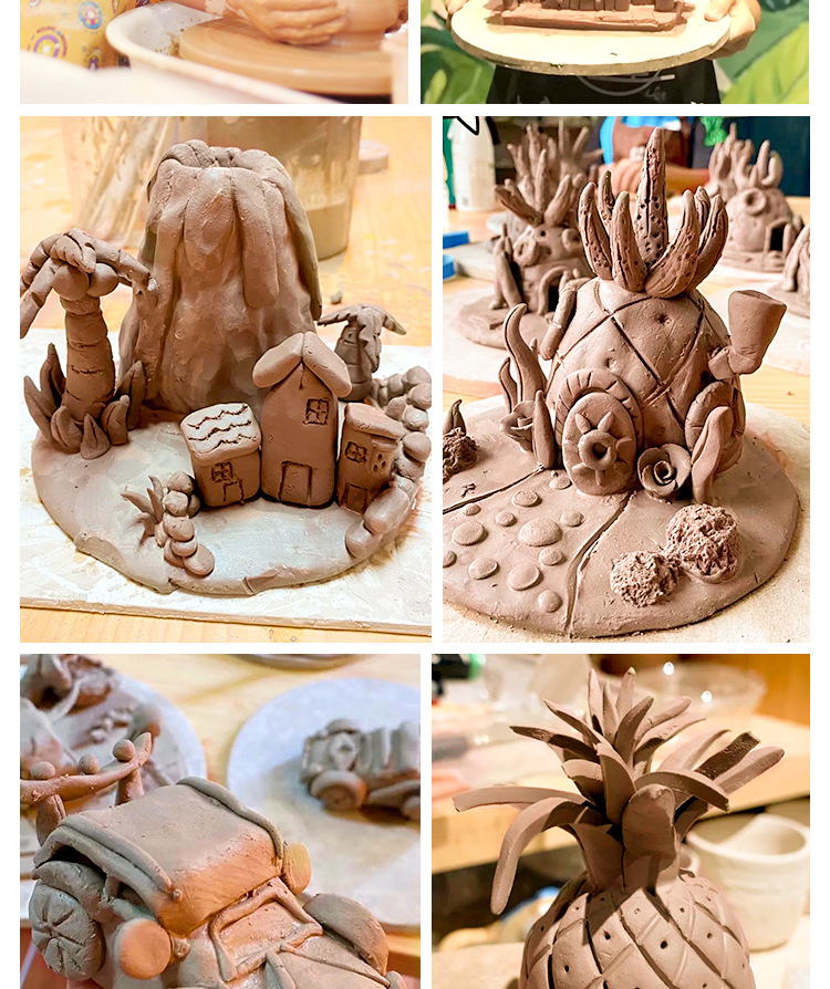 儿童手工diy制作软陶泥学生雕塑免烧陶艺粘土幼儿园教学用泥陶土