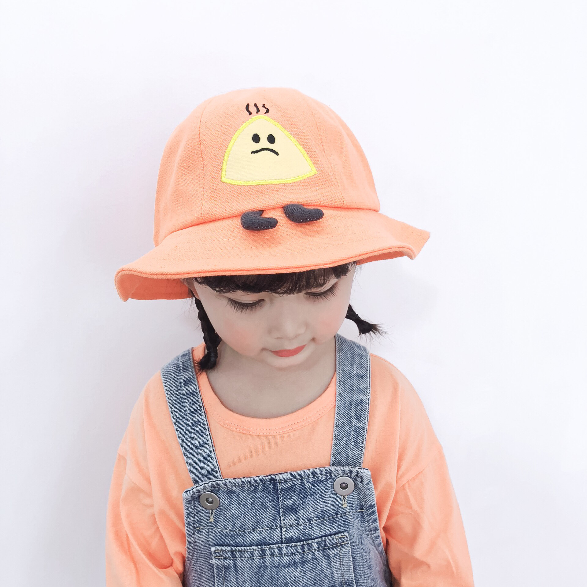 春秋宝宝渔夫帽韩版卡通超萌儿童防护遮阳帽出游防沫男女童太阳帽