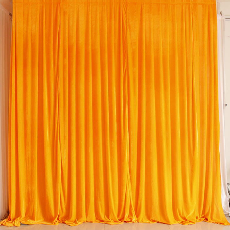 舞台演出幕布金丝绒婚庆背景纱幔婚礼布置大红中式会议年会背景布