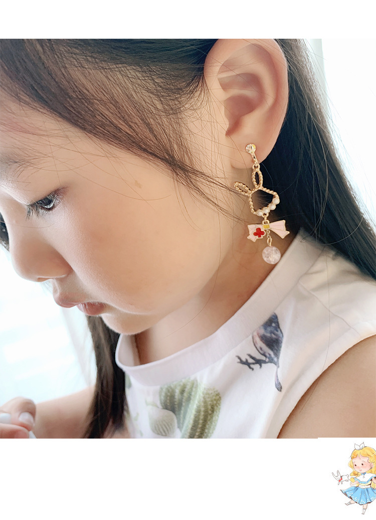 儿童耳环耳夹无耳洞公主个性时尚古风饰品耳夹式假耳环超仙