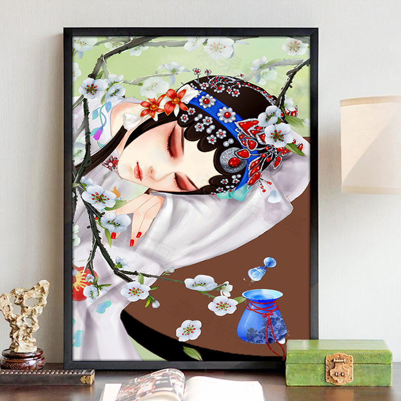 贵妃醉酒十字绣古风国粹京剧花旦人物线绣2020新款客厅一件代发