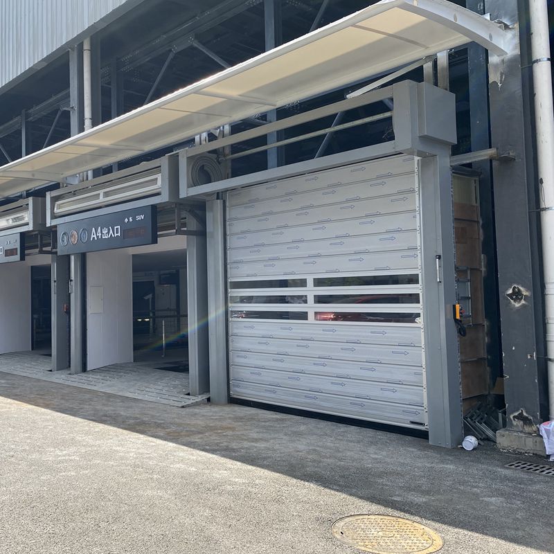 苏州别墅硬质车库门地下感应停车场铝合金硬质卷闸门培训楼硬快门
