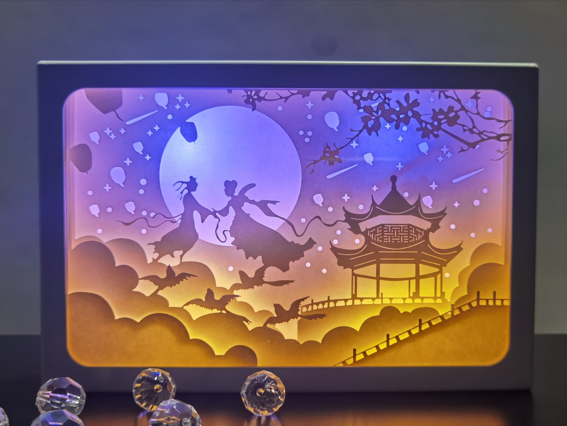 厂家直供现货创意来图定 商务小礼品diy纸雕灯礼物摆件中秋节送礼