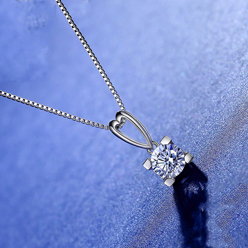 s925纯银空托吊坠女 韩版时尚抖音同款hw字母锁骨链 银饰厂家批发