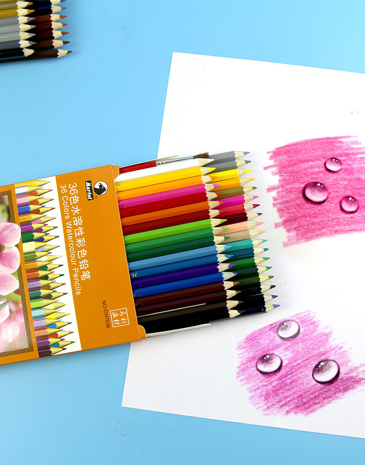 马利彩铅水溶性彩色铅笔学生儿童绘画铅笔油性铅笔不易断