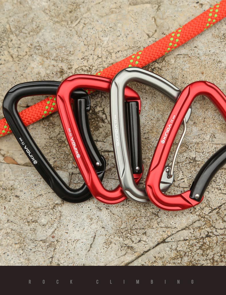 欣达快挂攀岩主锁挂绳器直门弯门钢丝门户外登山挂扣承重锁扣装备