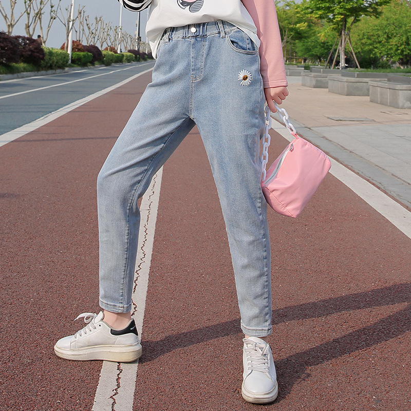 长裤韩版中学生哈伦裤中学生休闲裤子中学生学生牛仔休闲裤中学生牛仔