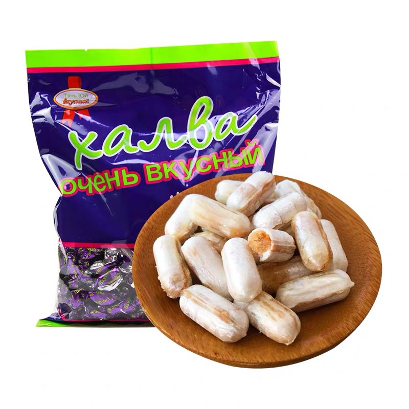 俄罗斯紫皮小酥糖彩色小酥糖花生芝麻酥糖迷你酥糖喜糖500克