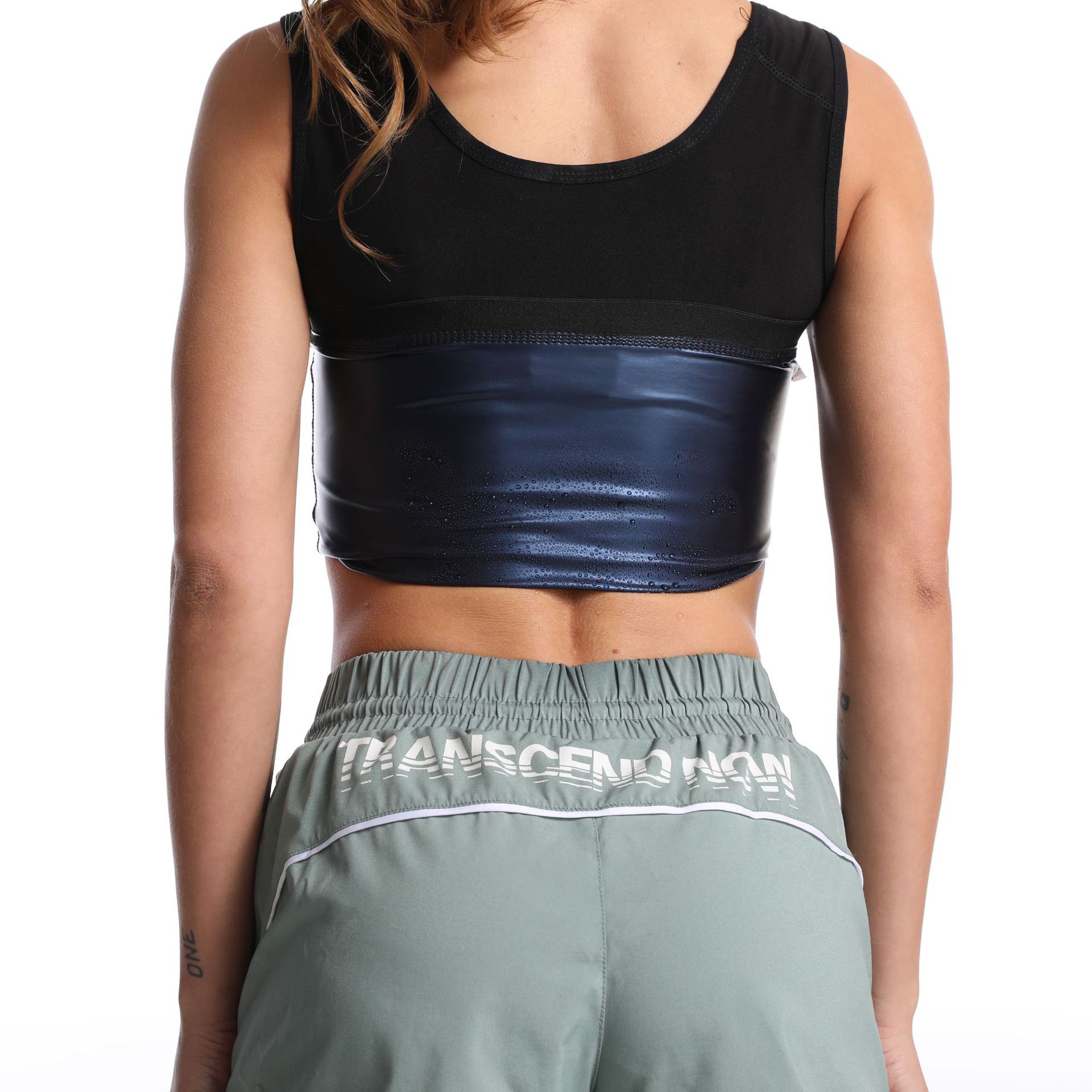 亚马逊运动跑步暴汗束身衣欧美女士收腹束腰瑜伽健身服跨境塑身衣