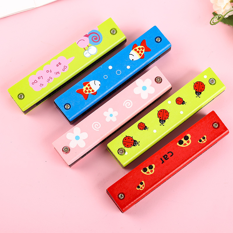 双排十六孔彩绘口琴 儿童启蒙乐器幼儿园学生教学用 早教音乐玩具