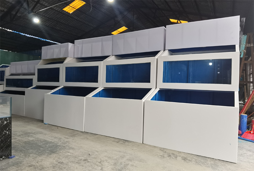 定制商场展览观赏型超白玻璃鱼缸 大型别墅鱼池假山 大超市海鲜池