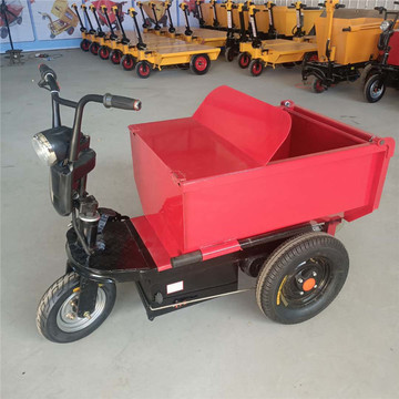 骑行电动灰斗车 电动工程手推车 前翻工地电动手推三轮自卸车