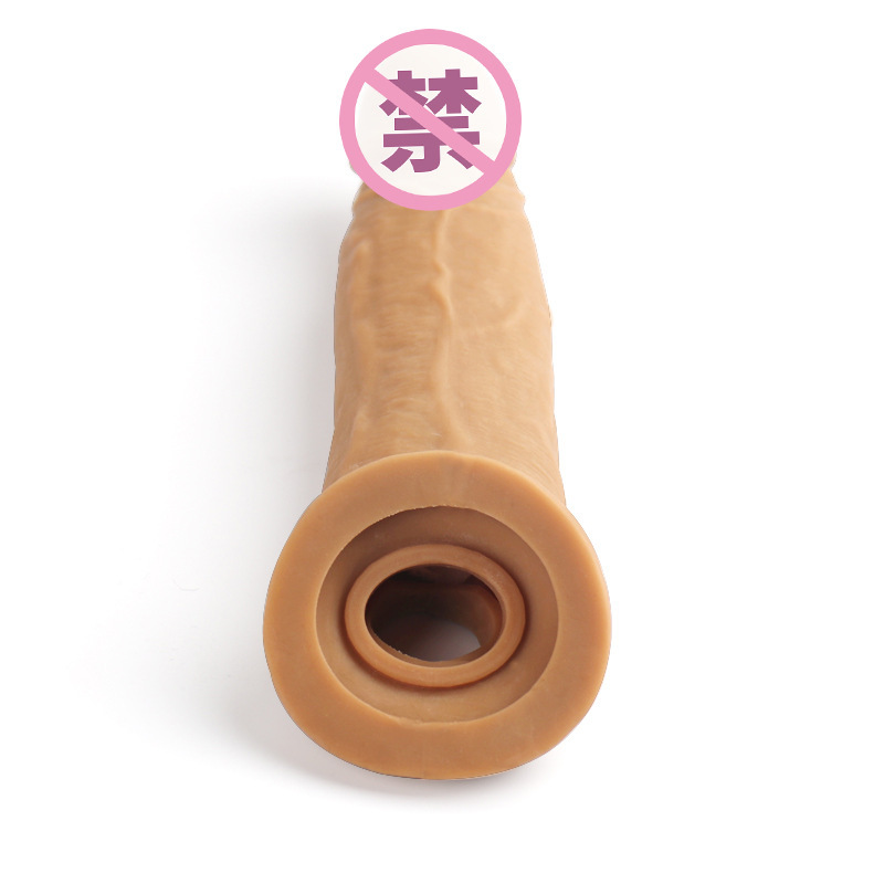 Cross-Border Men's Yin Sutra Cover Bold Lengthened Wear Dai Yang Cloth Cover Exotic Condom Use Crystal Vibration Barbed Sex Toy Set