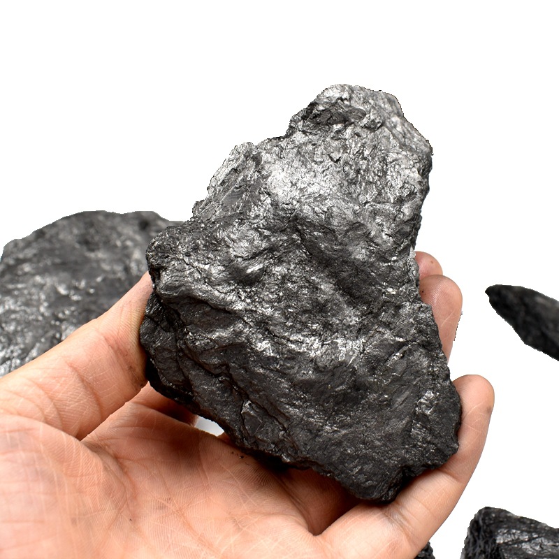 隐晶质石墨矿石原石高纯度石墨块状鳞片石墨地质科普教学标本