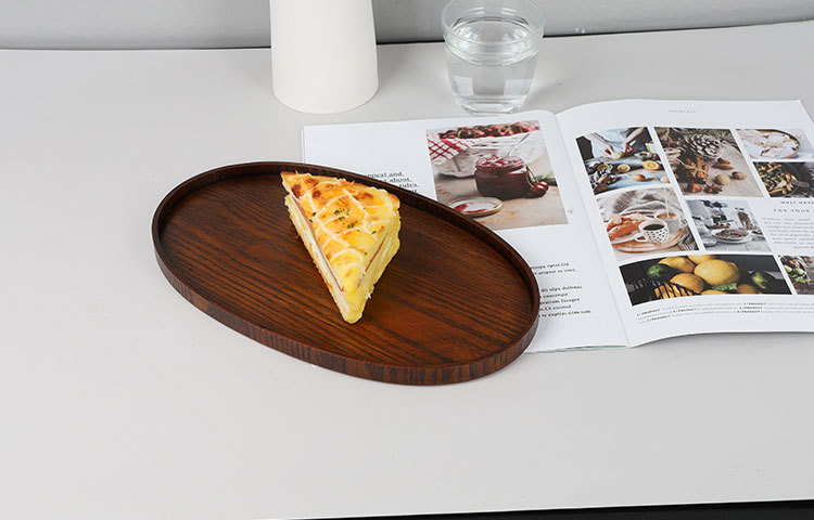 厂家直供创意椭圆盘 木质不规则木盘子 西餐甜品托盘现货批发订货