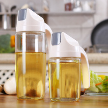 家用厨房用品透明防尘自动开合玻璃油壶多用途调味瓶醋瓶酱油瓶