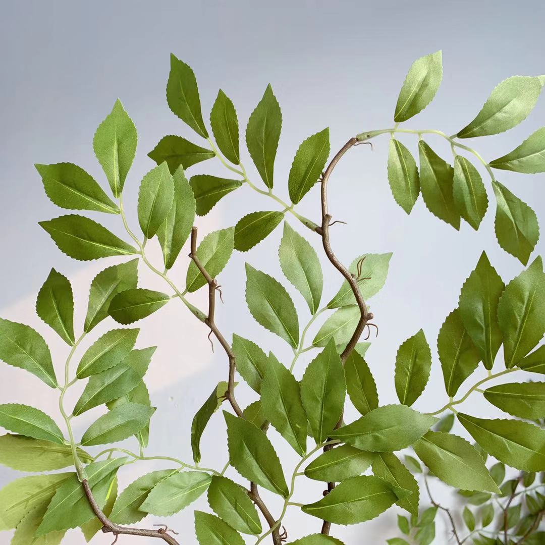 2叉紫藤叶逼真叶子仿真花绿植插花配叶亚马逊货源厂家直销