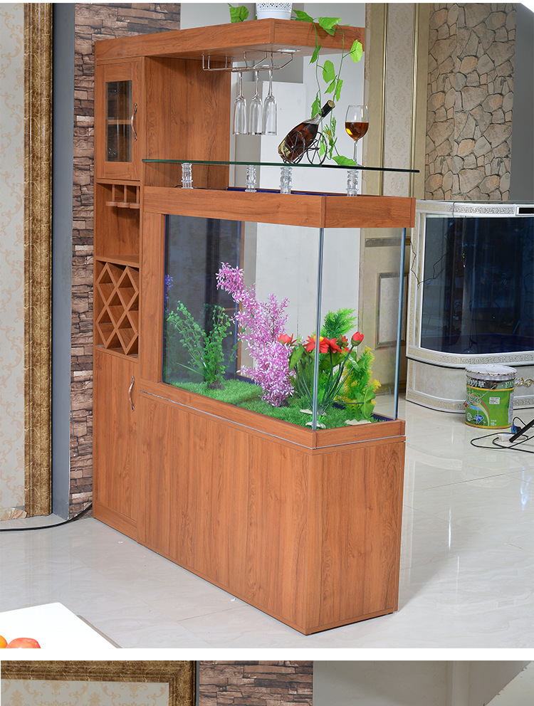 鱼缸水族箱方形酒柜创意大中型玻璃家用客厅屏风隔断可定制金鱼缸