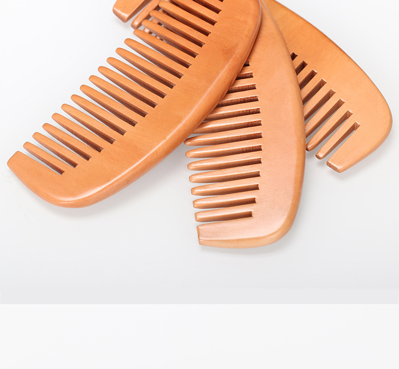 宽齿木梳加厚月梳可定制款木梳 批量雕刻彩印logo梳子礼品纪念梳