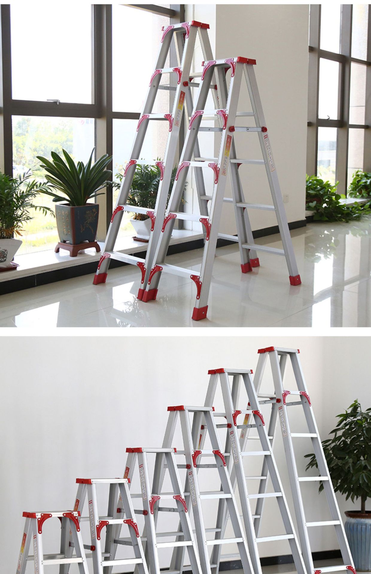 梯子加厚铝合金2米室内家用折叠伸缩升降楼梯多功能双人工程a字梯