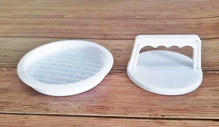 创意肉饼压模具汉堡制作器 塑料压网饼盒 手动汉堡压模器批发