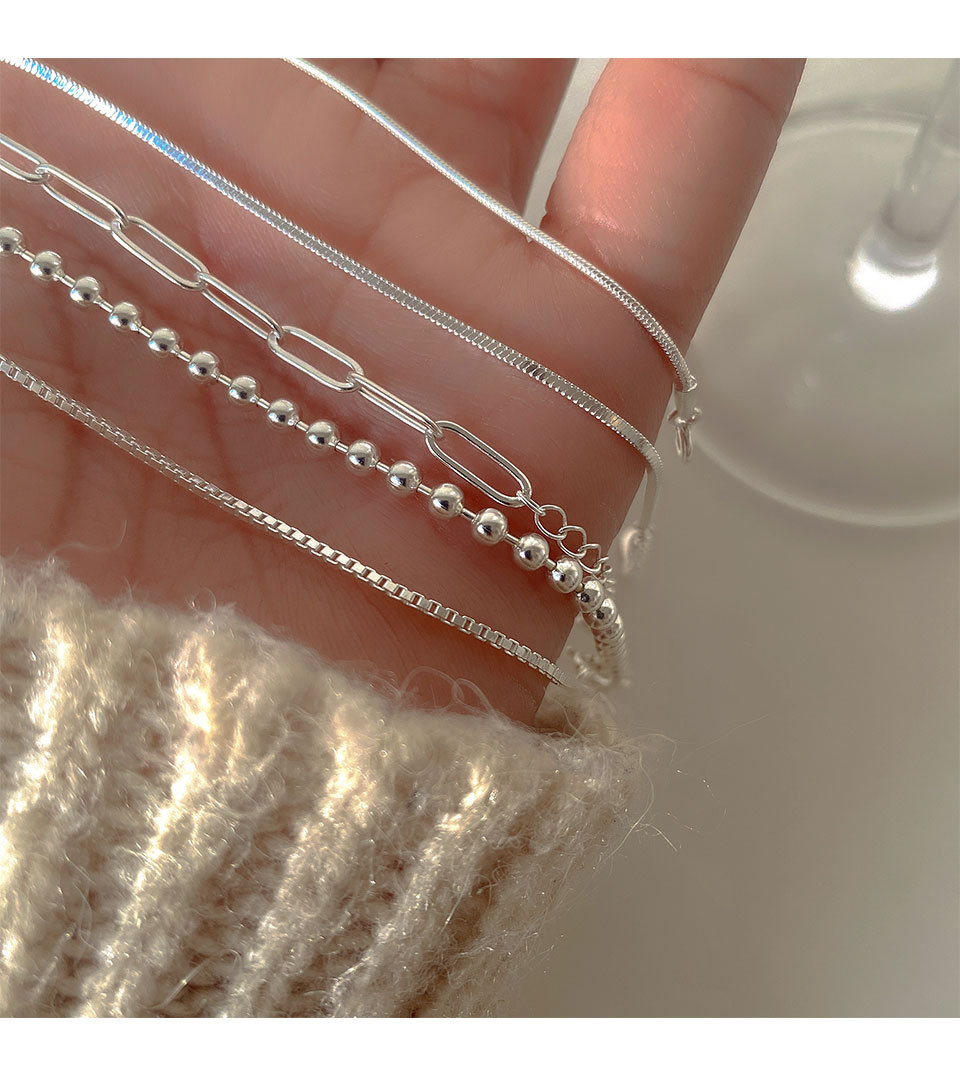 素链925纯银手链女ins冷淡风气质简约百搭韩国学生个性潮网红手饰