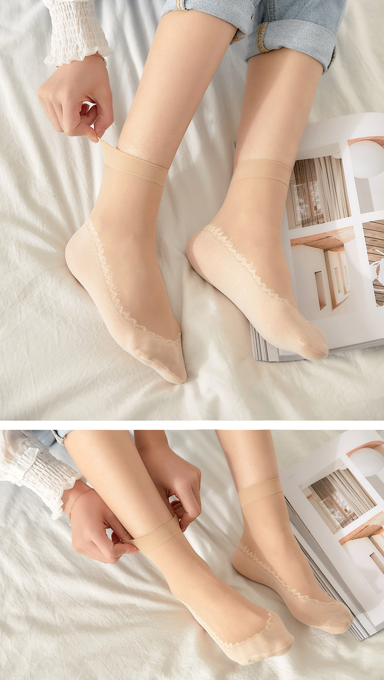 女士棉底短丝袜吸汗防滑中筒短袜按摩底袜子 女天鹅绒短丝袜批发