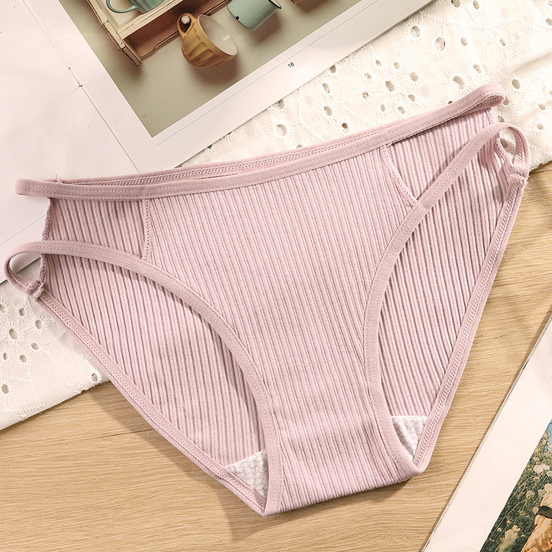 Summer Pure Cotton Underwear Women's plus Size Traceless Ventilation Sexy Japanese Style Low Waist Thin Strap Girl Student Panties