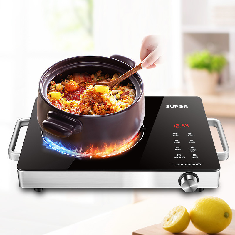 苏泊尔电陶炉家用电磁炉炒菜锅双环火智能台式光波炉爆炒煮茶